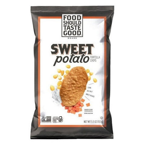 Food Should Taste Good, Sweet Potato Tortilla Chips, 5.5 Oz (Case Of 12) Food Should Taste Good