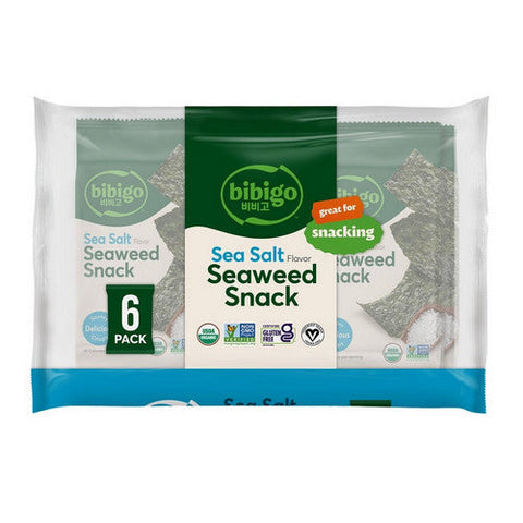 Bibigo, Sea Salt Flavor Seaweed Snacks, 0.16 Oz X 6 Count (Case Of 6) Bibigo