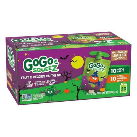 Gogo Squeez, Apple Fruit And Veggies On The Go Snack Pouch, 3.2 Oz X 20 Count (Case Of 2) Gogo Squeez