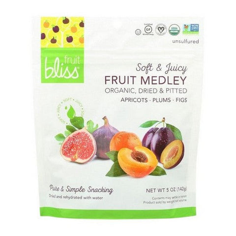 Fruit Bliss, Organic Dried And Pitted Medley Apricots Plums And Figs, 5 Oz (Case Of 6) Fruit Bliss