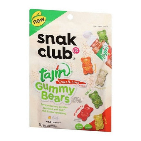 Snak Club, Tajin Chili And Lime Gummy Bears, 4 Oz (Case Of 6) Snak Club