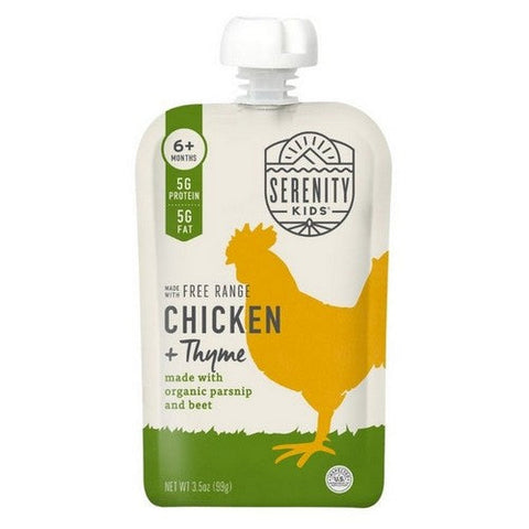 Serenity Kids, Free Range Pouch Chicken And Thyme, 3.5 Oz (Case Of 6) Serenity Kids