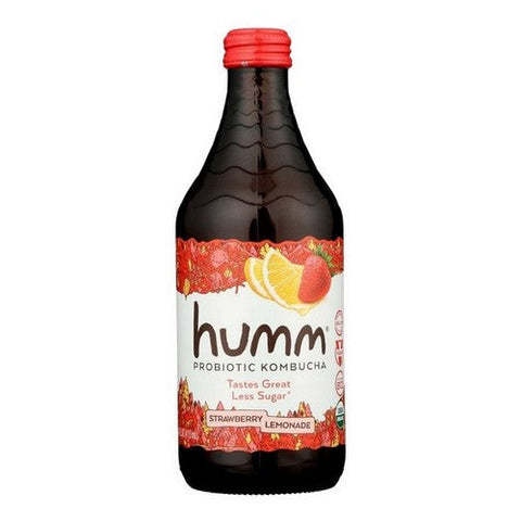 Humm Kombucha, Organic Strawberry Lemonade Kombucha, 14 Oz (Case Of 12) Humm Kombucha