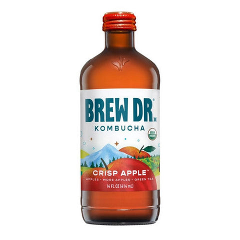 Brew Dr Kombucha, Crisp Apple Kombucha, 14 Oz (Case Of 12) Brew Dr Kombucha