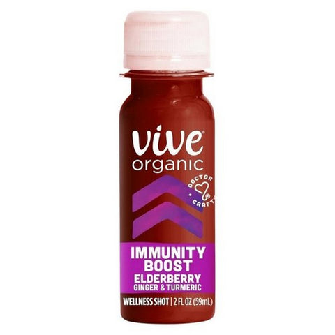 Vive Organic, Immunity Boost Wellness Shot Elderberry Ginger And Turmeric, 2 Oz (Case Of 12) Vive Organic