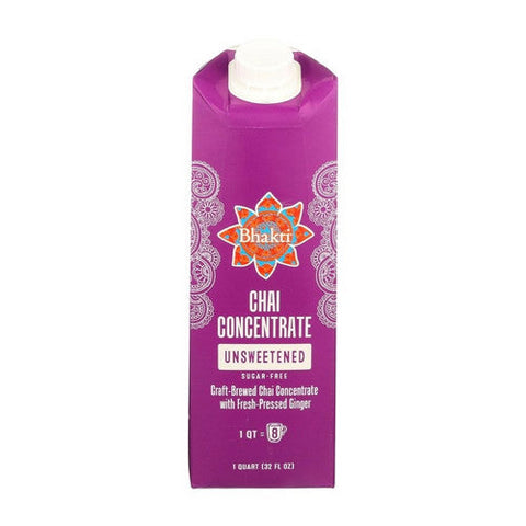 Bhakti Chai, Craft Brewed Chai Concentrate With Fresh Pressed Ginger, 32 Oz (Case Of 6) Bhakti Chai