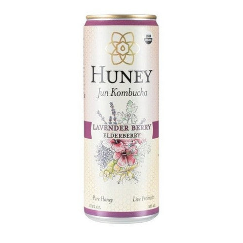 Huney Jun, Lavender Berry Elderberry Organic Kombucha, 12 Oz (Case Of 6) Huney Jun