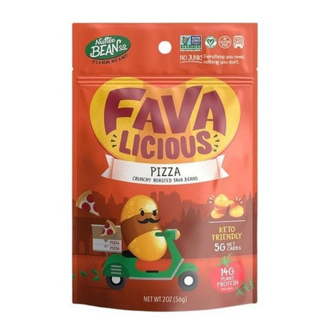 Favalicious, Crunchy Roasted Fava Beans Pizza Flavor, 2 Oz (Case Of 6) Favalicious
