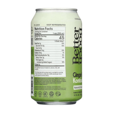Better Booch, Ginger Boost Kombucha, 12 Oz (Case Of 12) Better Booch
