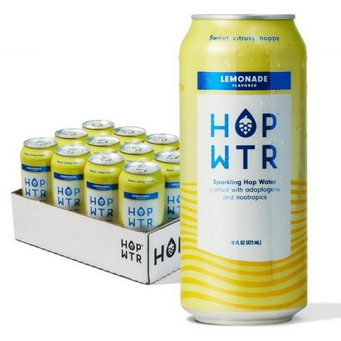 Hop Water, Sparkling Hop Water Lemonade, 16 Oz (Case Of 12) Hop Water