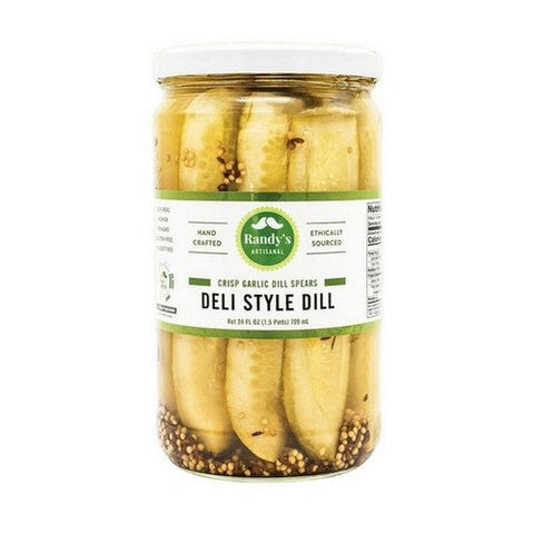 Randys Pickles, Deli Style Classic Garlic Dill Pickle Spears, 24 Oz (Case Of 6) Randys Pickles