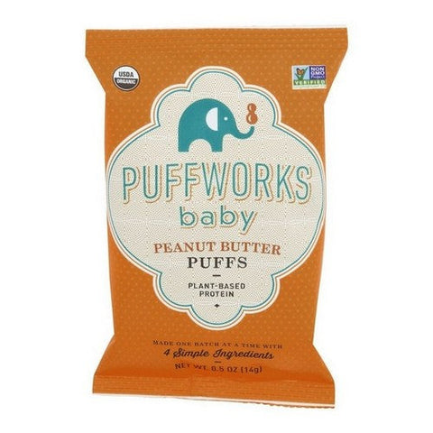Puffworks, Baby Peanut Butter Puffs, 0.5 Oz (Case Of 6) Puffworks