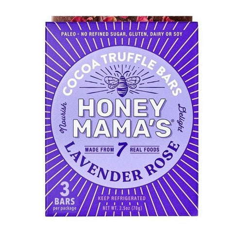 Honey Mamas, Lavender Rose Cocoa Truffle Bar, 2.5 Oz (Case Of 12) Honey Mamas