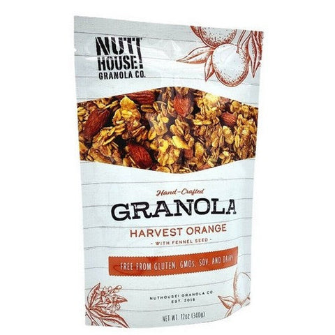Nuthouse Granola, Granola Harvest Orange, 12 Oz (Case Of 6) Nuthouse Granola