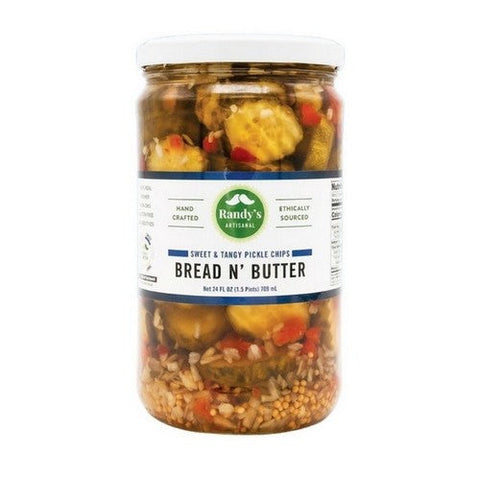 Randys Pickles, Bread N Butter With Sweet And Tangy Pickle Chips, 24 Oz (Case Of 6) Randys Pickles