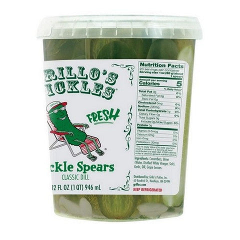 Grillo's Pickles, Pickle Spears Italian Dill Spears, 32 Oz (Case Of 6) Grillo's Pickles