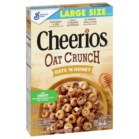 Oat Crunch Oats And Honey Breakfast Cereal Box 18.2 Oz (Case Of 12) by General Mills