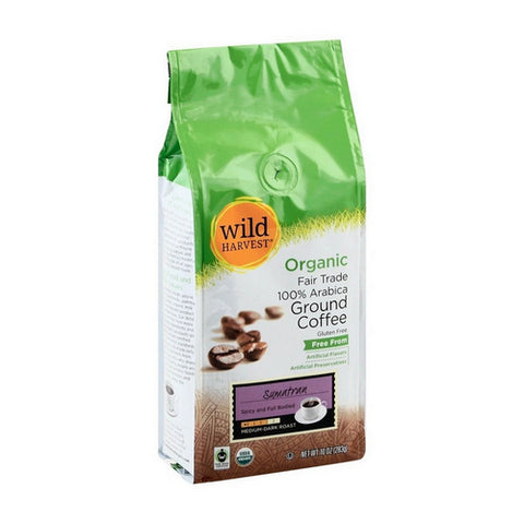 Organic 100% Arabica Ground Medium Roast Sumatran Coffee 10 Oz (Case Of 6) by Wild Harvest