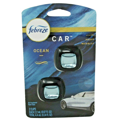 Car Air Freshener Scent Vent Clip Ocean 0.14 Oz (Case Of 8) by Febreze