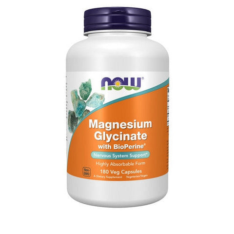 Now Foods, Magnesium Glycinate with BioPerine, 180 VegCaps Now Foods