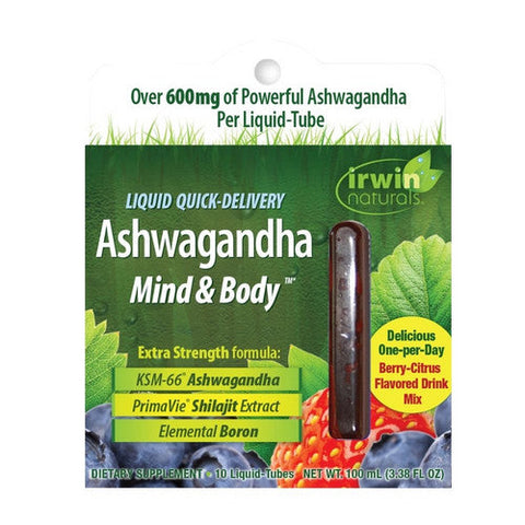 Irwin Naturals, Ashwagandha Liquid Drink Mix, 600 Mg, 10 Count / 3.38 Oz Irwin Naturals