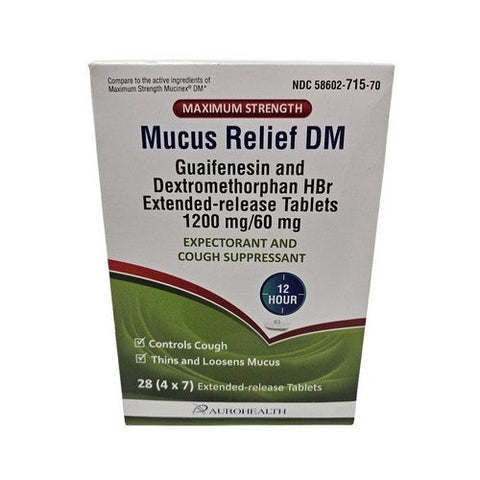 Auro Health, Guaifenesin Dextromethorphan, 60 Mg, 28 Tabs Auro Health