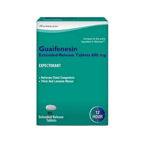 Auro Health, Guaifenesin Extended Release, 600 Mg, 20 Tabs Auro Health
