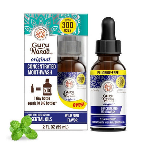 Gurunanda, Guru Nanda Concentrated Mouthwash Oil Wild Mint, 2 Oz Gurunanda