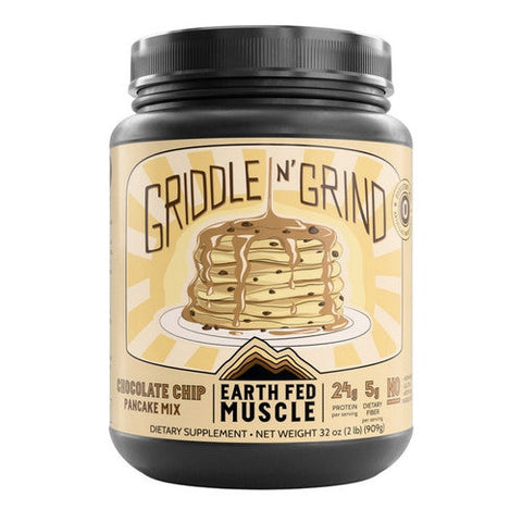 Earth Fed Muscle, Grind Chocolate Chip Pancake and Waffle Mix, 2 Lbs Earth Fed Muscle