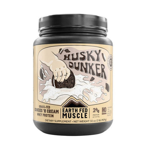 Earth Fed Muscle, Husky Dunker Cookies And Cream Grass Fed Protein, 2 Lbs Earth Fed Muscle