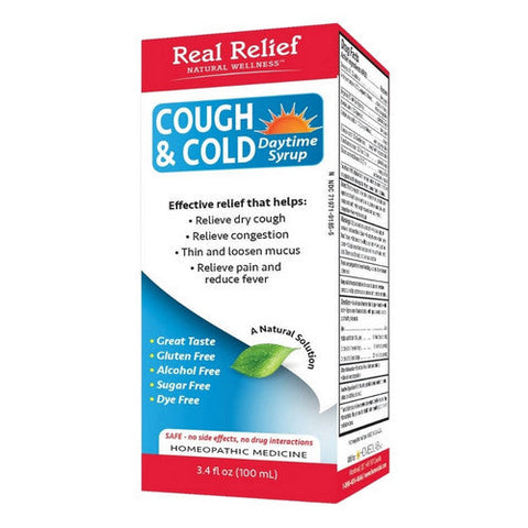 Homeolab, Real Relief Cough And Cold Syrup, 3.4 Oz Homeolab