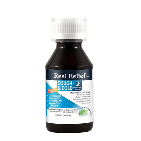 Homeolab, Real Relief Cough And Cold Nighttime, 3.4 Oz Homeolab