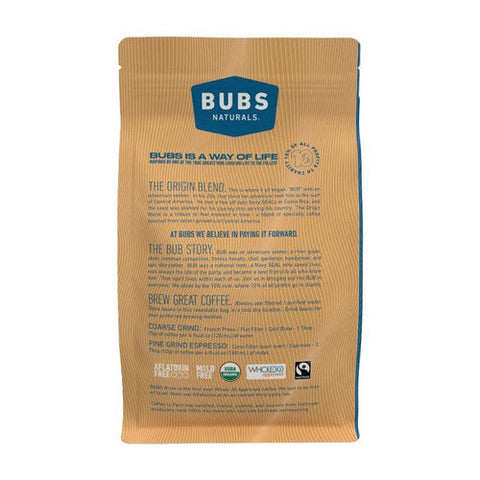 Bubs Naturals, Origin Coffee Medium Roast Whole Bean, 12 Oz Bubs Naturals