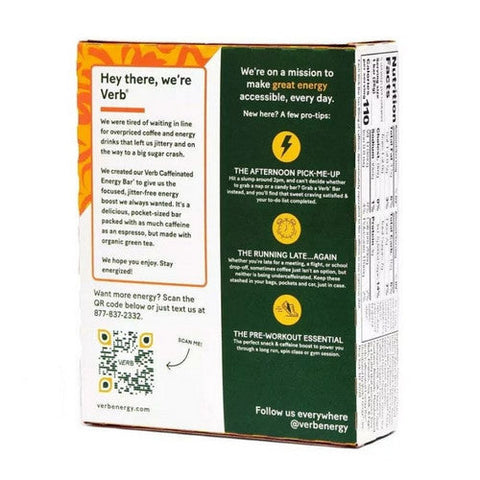 Verb Energy, Chip Banana Bread Caffeinated Energy Bars, 5 Count Verb Energy