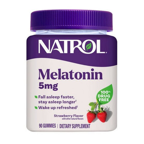 Natrol, Melatonin Gummies Strawberry, 5 Mg, 90 Count (Case Of 1) Natrol