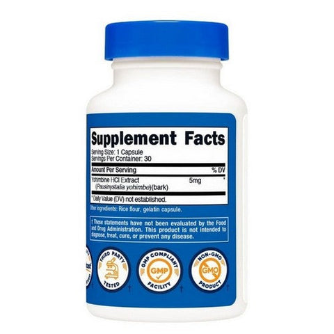 Nutricost, Yohimbine Hci, 5 Mg, 30 Caps Nutricost