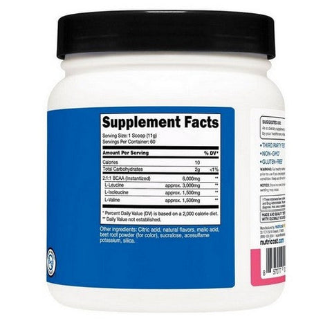 Nutricost, BCAA Powder Raspberry Lemonade, 60 Servings Nutricost