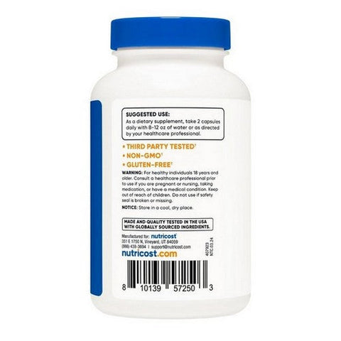 Nutricost, Betaine Anhydrous Capsules, 1500 Mg, 120 Count Nutricost