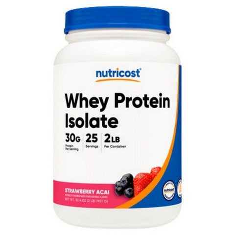 Nutricost, Whey Protein Isolate Powder Strawberry Acai, 2 Lbs Nutricost