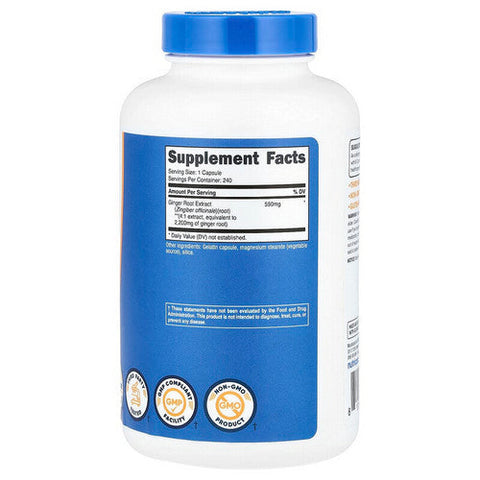 Nutricost, Ginger Root Extract Capsules, 550 Mg, 240 Count Nutricost