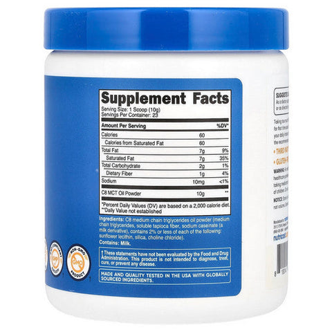 Nutricost, C8 MCT Oil Powder, .5 Lb Nutricost