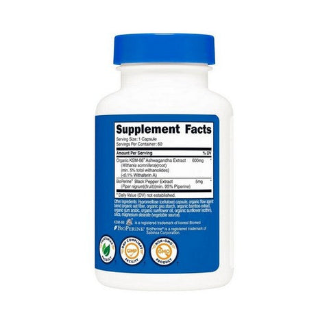 Nutricost, Ksm-66 Ashwagandha Root Extract, 600 Mg, 60 Count Nutricost