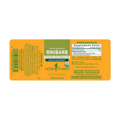 Herb Pharm, Rhubarb, 1 Oz Herb Pharm