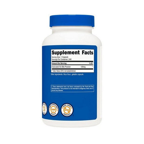 Nutricost, Ox Bile Capsules, 125 Mg, 240 Count Nutricost