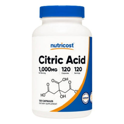 Nutricost, Citric Acid Capsules, 1000 Mg, 120 Count Nutricost