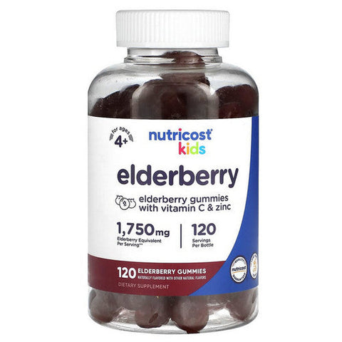Nutricost, Kids Elderberry Gummies Berry, 50 Mg, 120 Count Nutricost