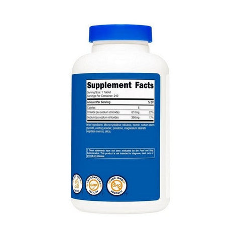 Nutricost, Sodium Chloride, 1000 Mg, 240 Tabs Nutricost