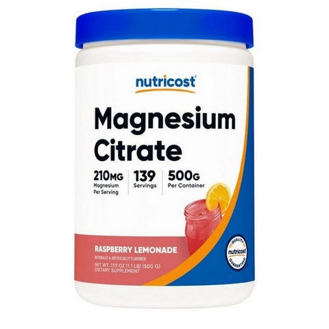Nutricost, Magnesium Citrate Powder Raspberry Lemonade, 500 Grams Nutricost