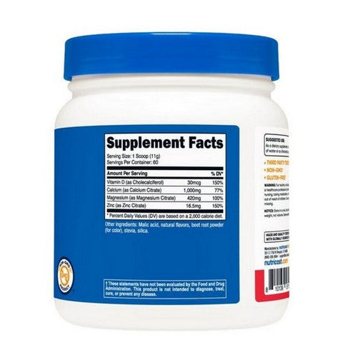 Nutricost, Calcium Magnesium Zinc D3 Powder Fruit Punch, 60 Servings Nutricost
