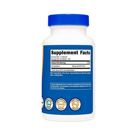 Nutricost, Serrapeptase, 40,000 SPU, 120 Caps Nutricost